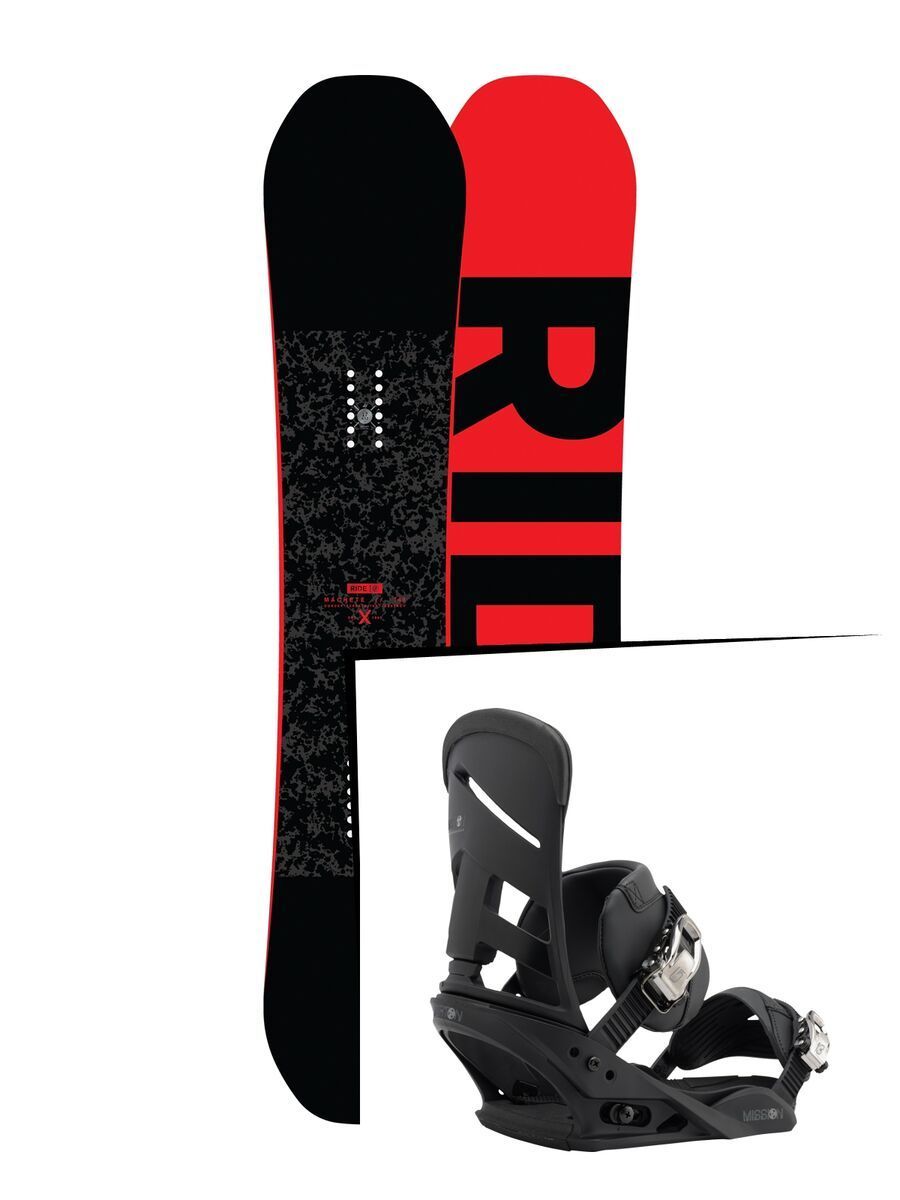 Set: Ride Machete 2017 + Burton Mission 2017, black - Snowboardset - Bild 1