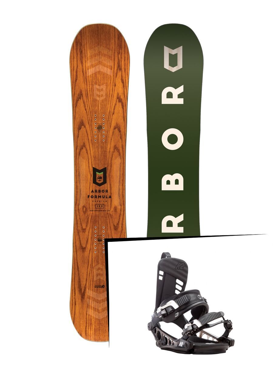 Set: Arbor Formula Premium 2017 + K2 Cinch CTX 2017, black - Snowboardset - Bild 1