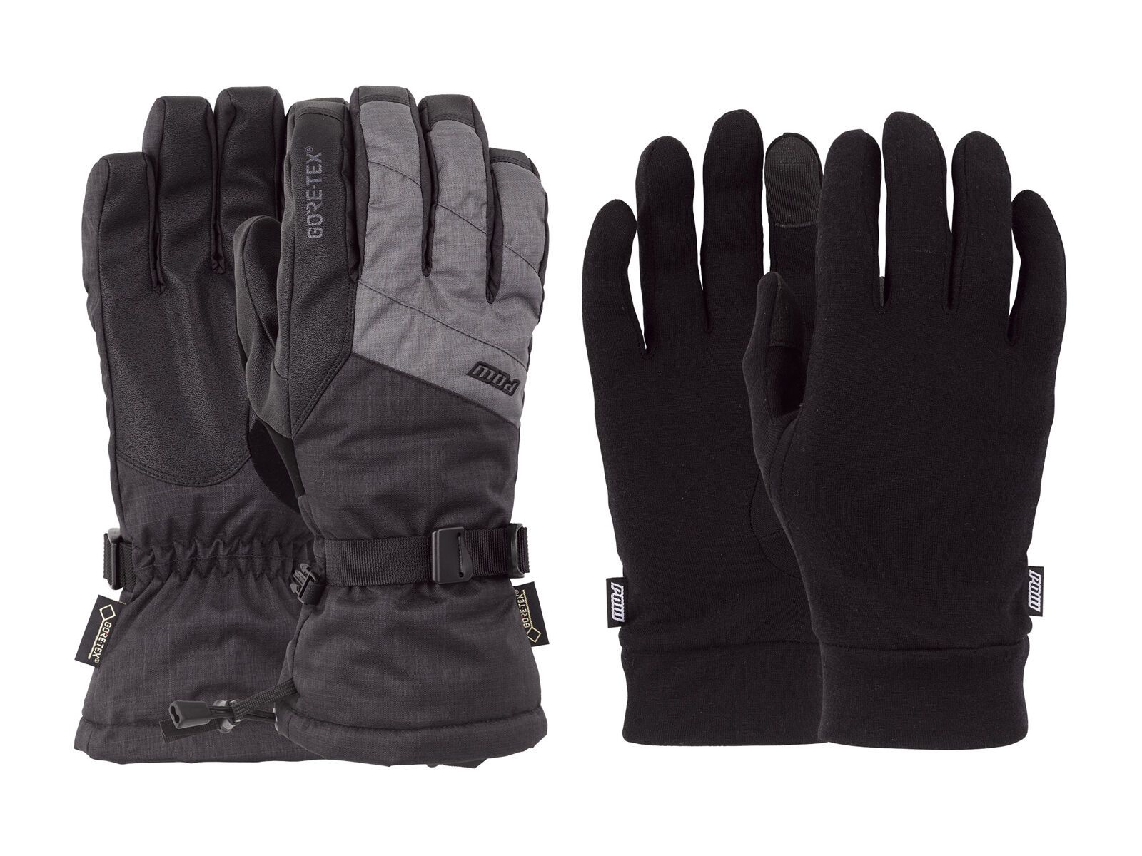 POW Gloves Warner Gore-Tex Long Glove + Merino Liner, charcoal - Bild 2