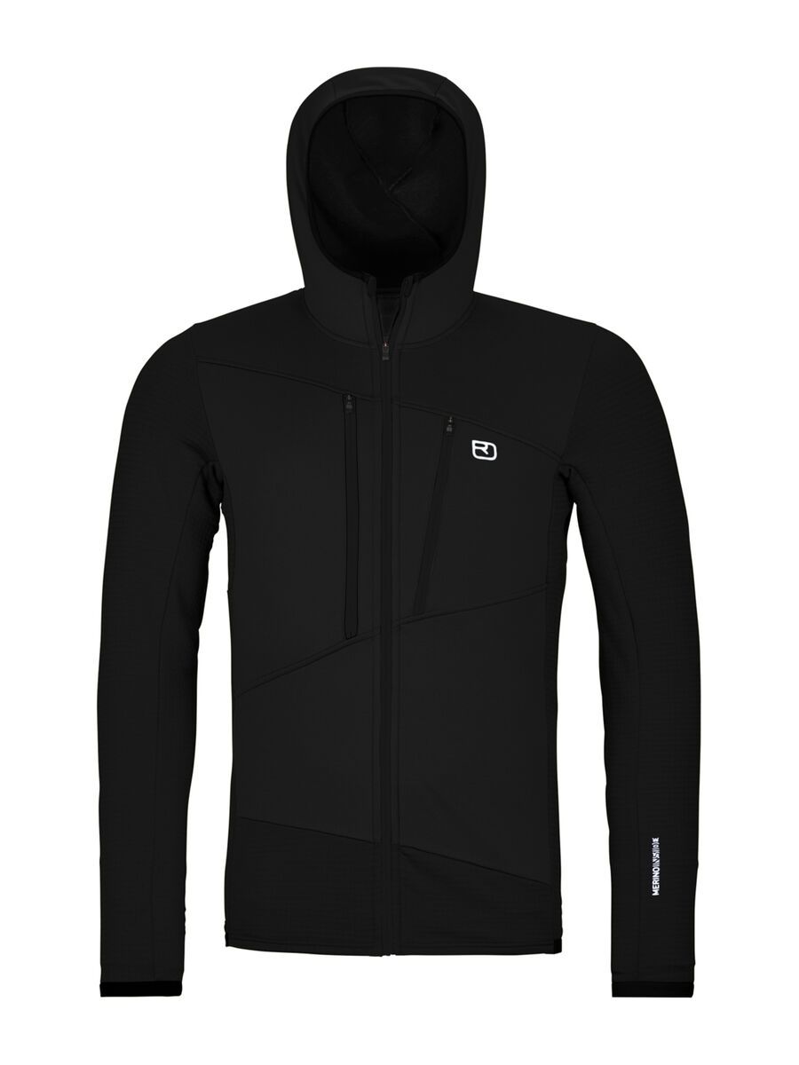 Ortovox Merino Fleece Grid Hoody M, black raven - Bild 1