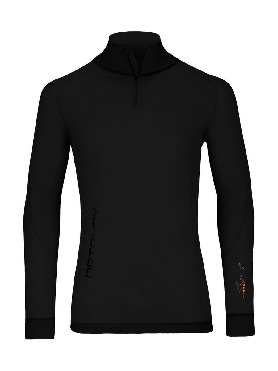 Ortovox Merino Super-Soft Long Sleeve Zip Neck, black raven - Bild 1