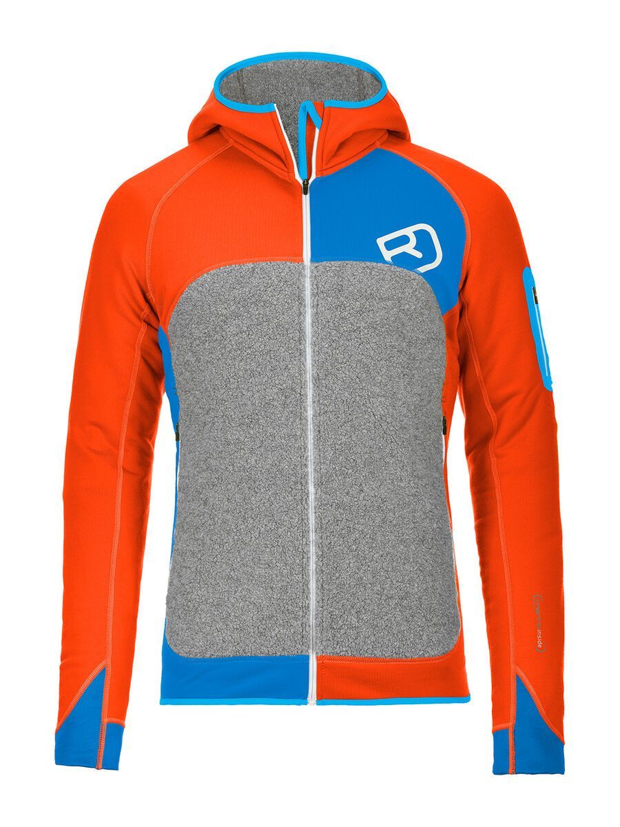 Ortovox Fleece Plus Merino Hoody, crazy orange - Bild 1