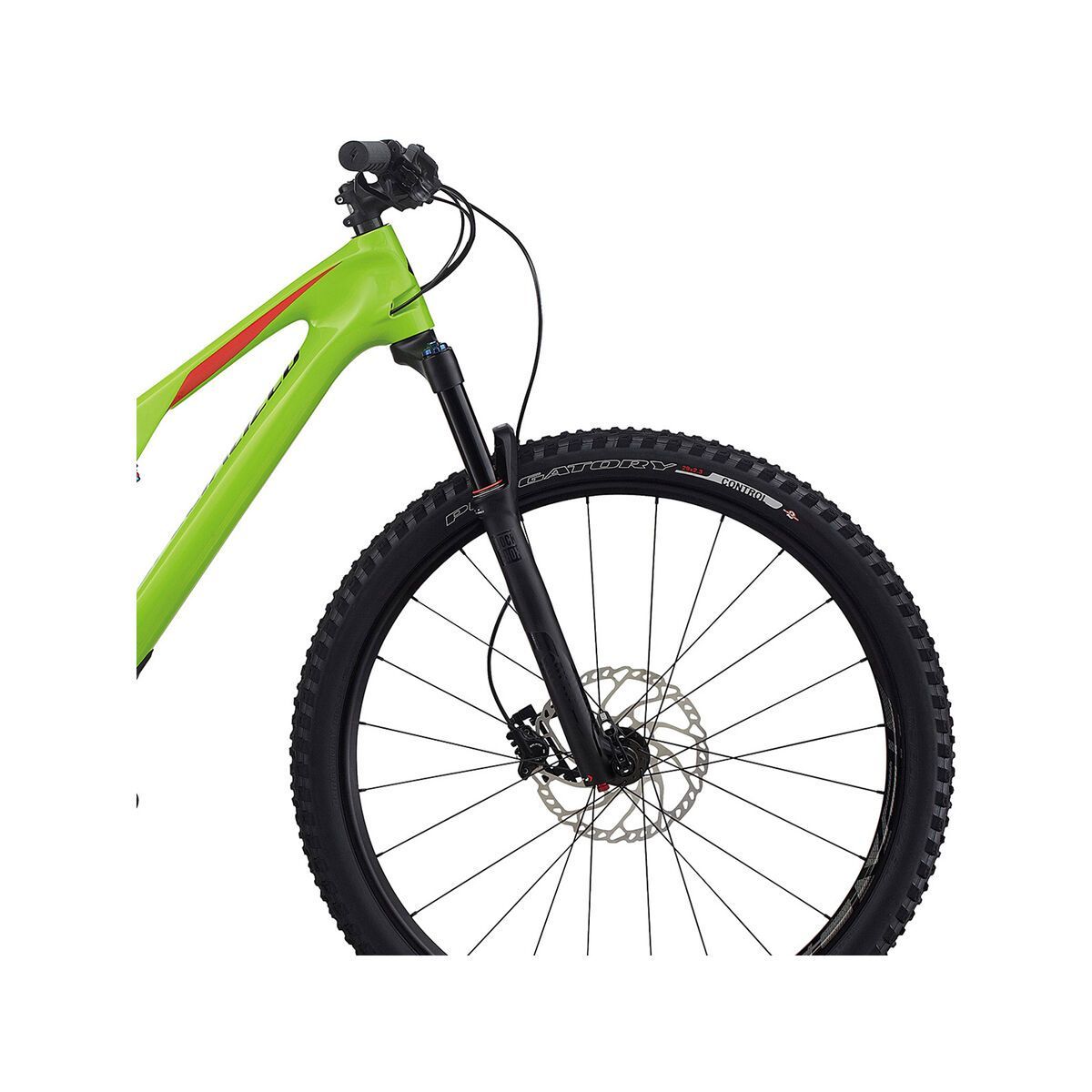 Specialized Camber FSR Comp Carbon 29, gloss monster green/nordic red - Bild 5