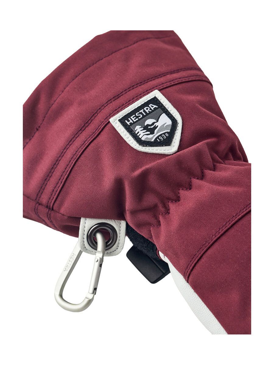 Hestra Army Leather Heli Ski 5 Finger, bordeaux - Bild 5