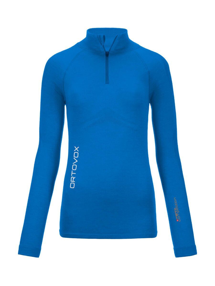 Ortovox Merino Competition Long Sleeve Zip Neck Women, blue ocean - Bild 1