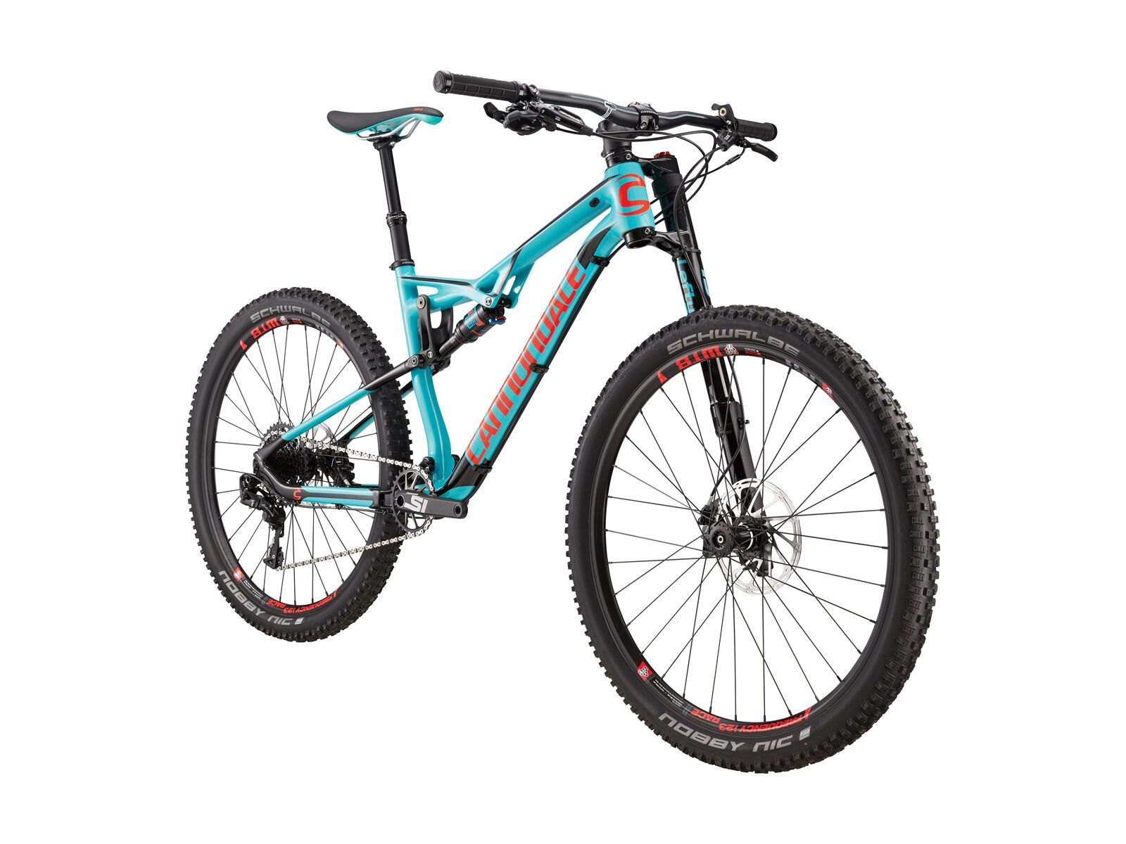 Cannondale Habit Carbon SE, turquoise w/ jet black, acid red, gloss - Bild 2