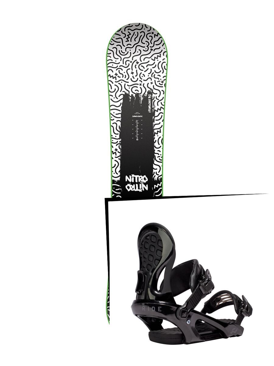 Set: Nitro Firekracker 2017 + Ride LXH, black - Snowboardset - Bild 1