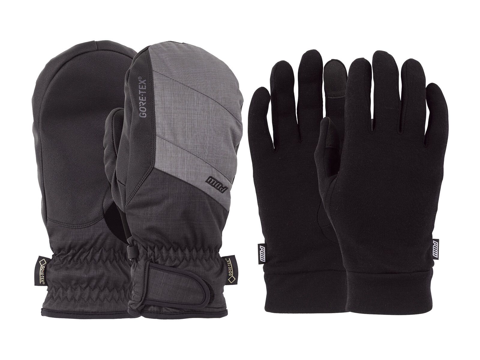 POW Gloves Warner Gore-Tex Short Mitt + Merino Liner, charcoal - Bild 2