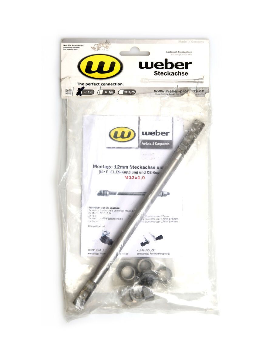 Weber 12mm Steckachse Universal (für E, EL, ES- und CE-Kupplung) - Bild 1