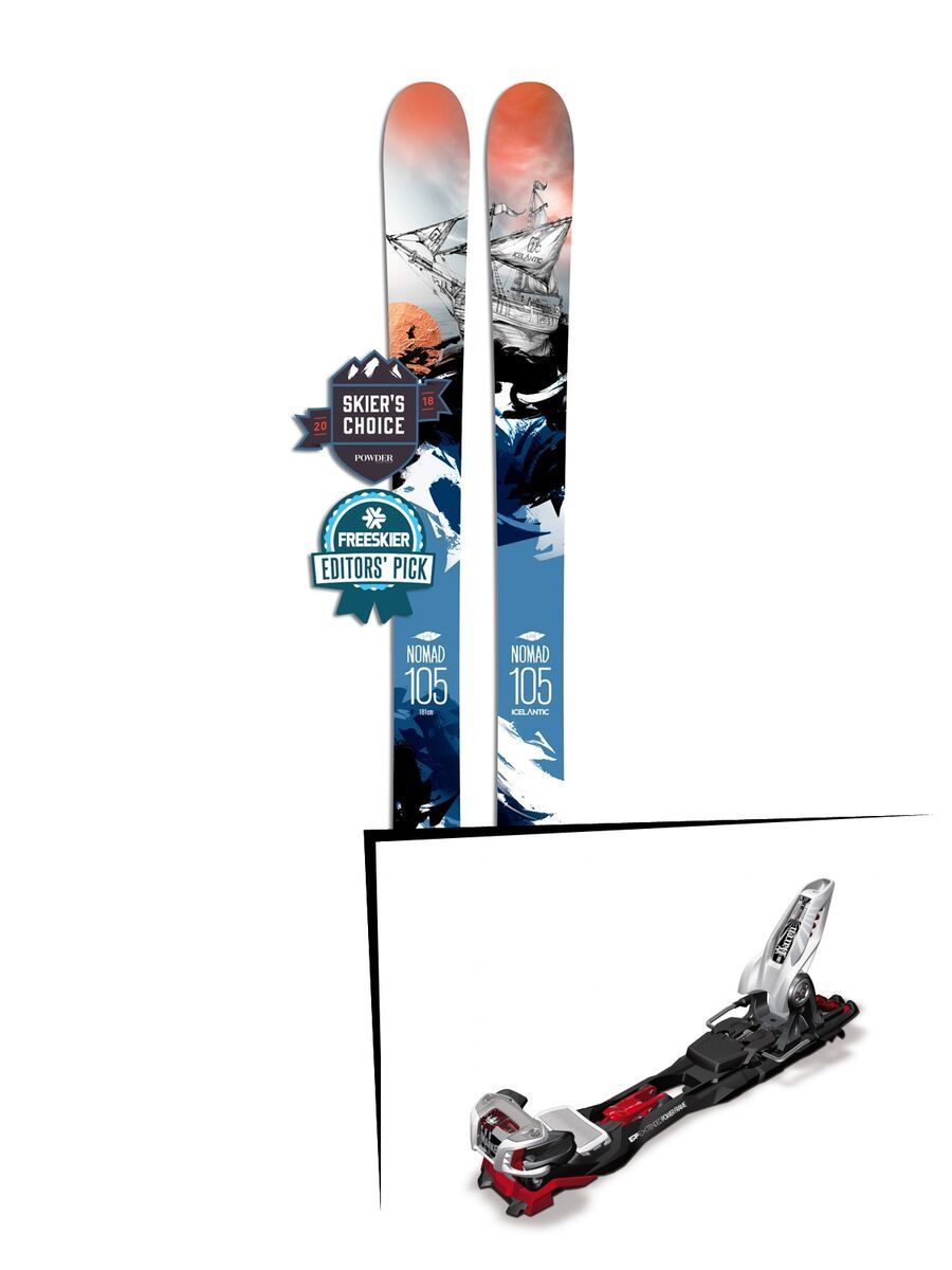 Set: Icelantic Nomad 105 Lite 2018 + Marker Baron EPF 13 black/white/red - Bild 1