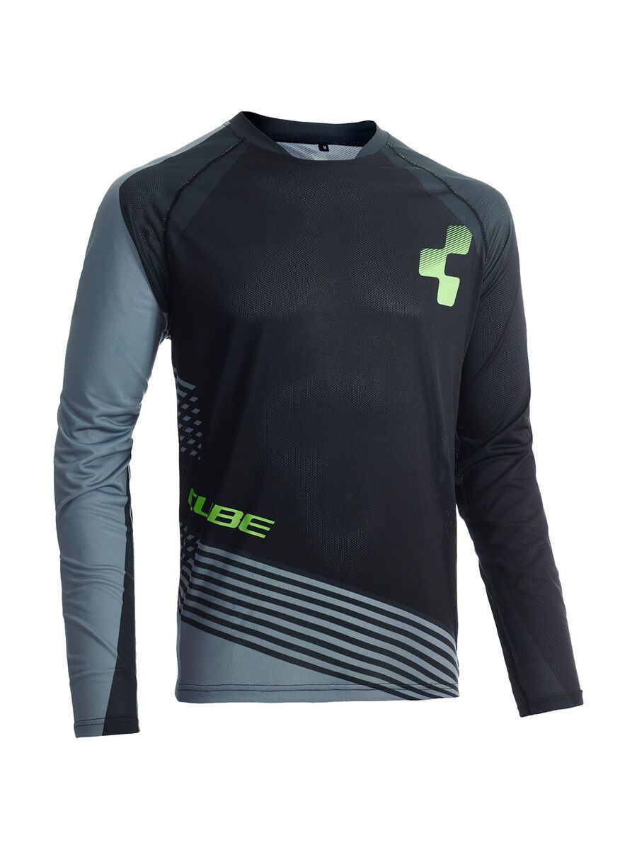 Cube Action Rundhalstrikot Essentials langarm, black´n´grey´n´green - Bild 1
