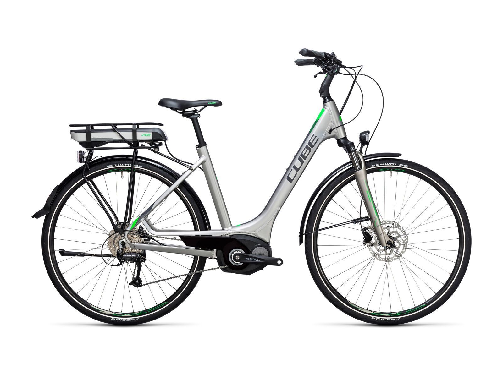 Cube Touring Hybrid ONE 400 Easy Entry, silver´n´flashgreen - Bild 1