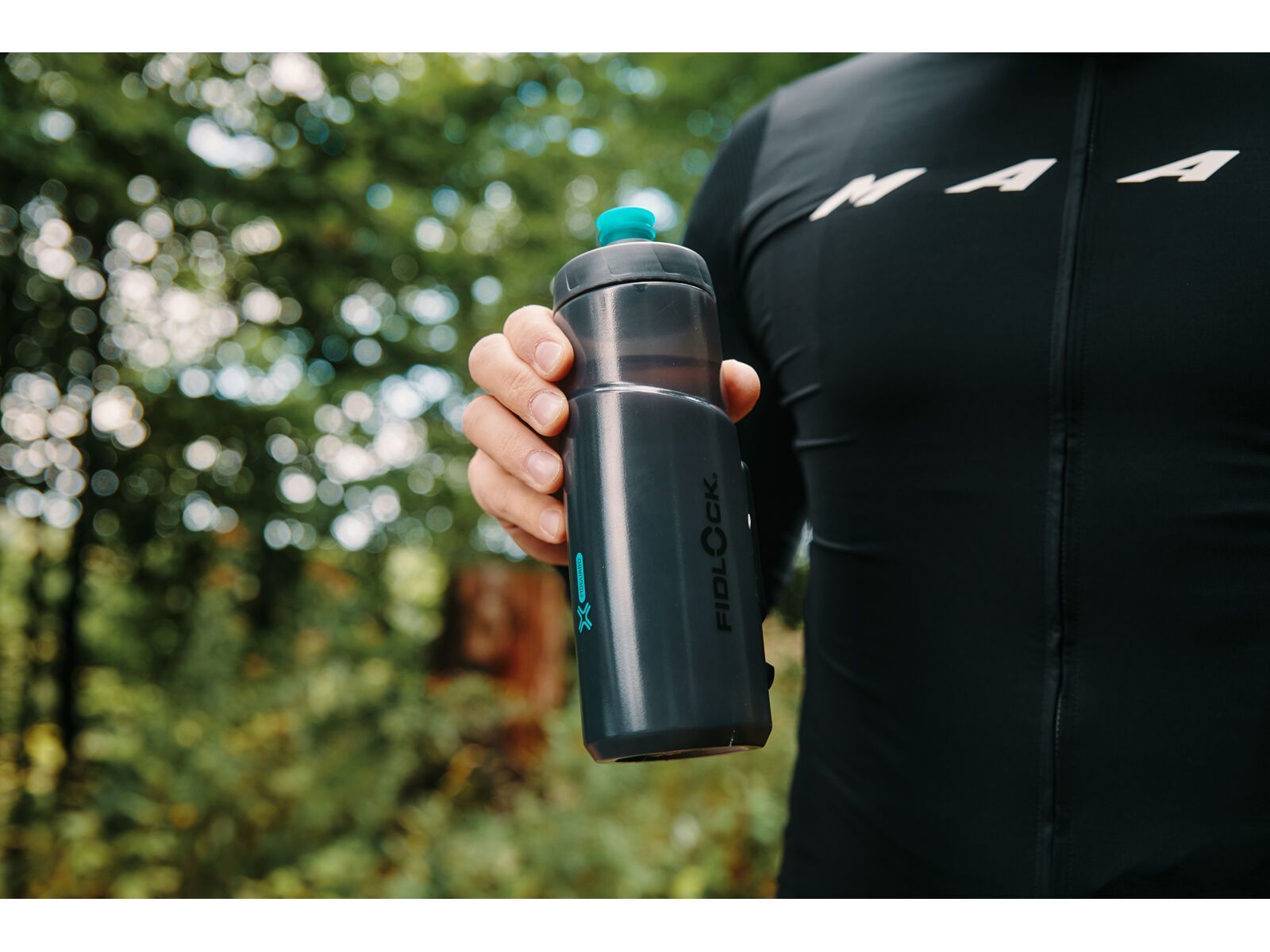 Fidlock Twist Single Bottle 600 Antibacterial, transparent black/light green - Bild 8