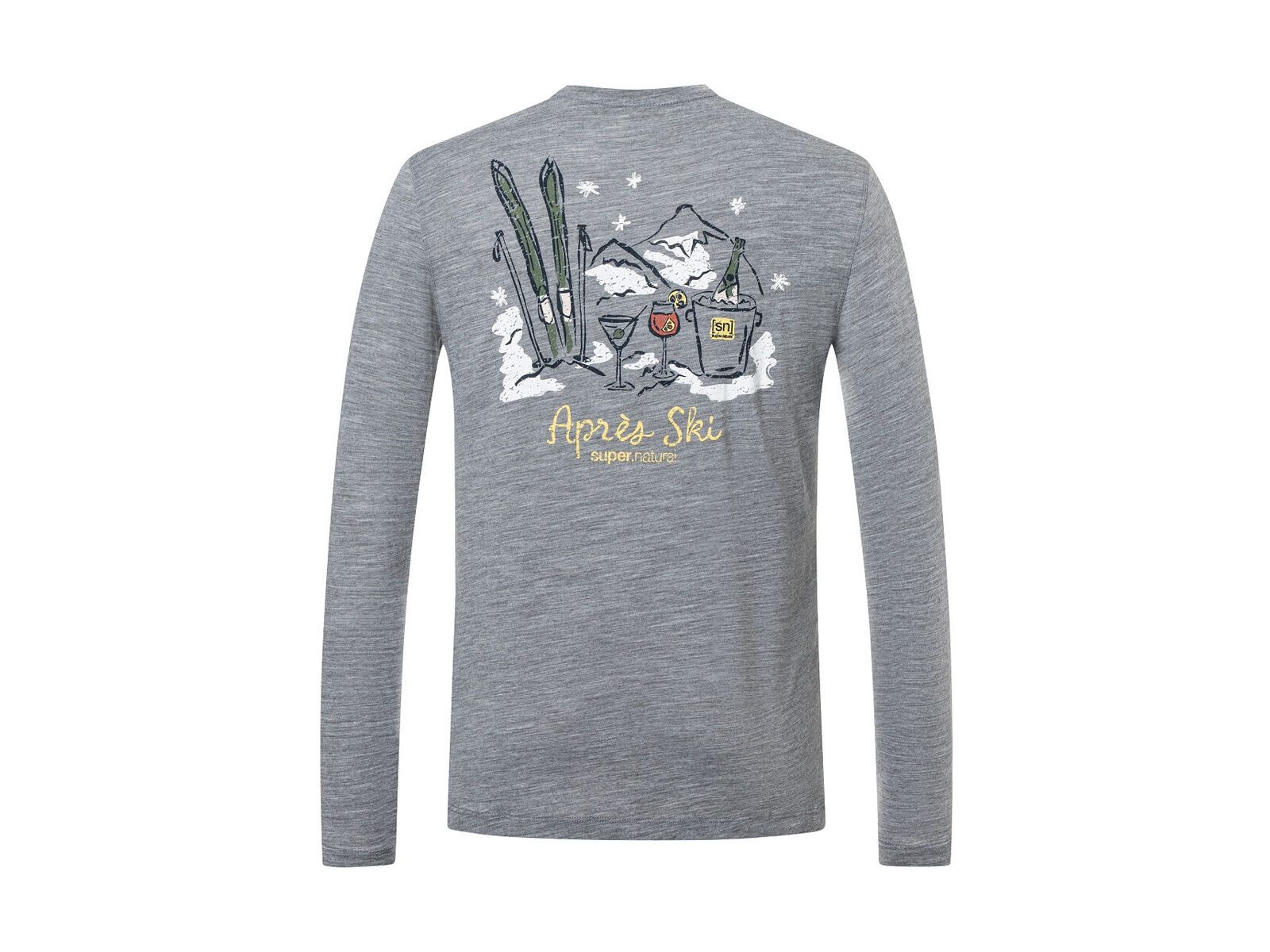 super.natural Apres Ski LS Herren, cashmere grey melange/various - Bild 3
