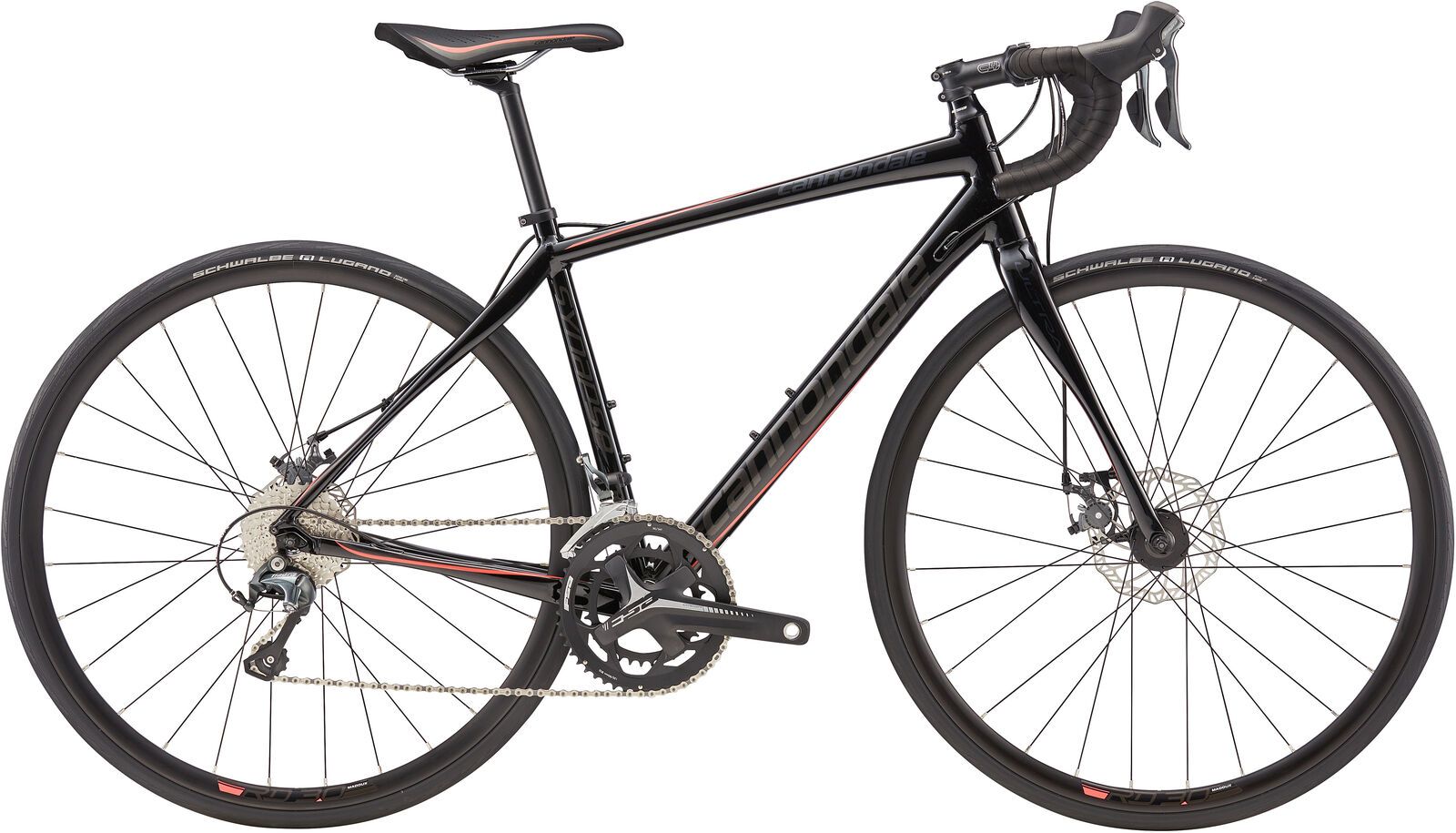 Cannondale Synapse Women's Disc Tiagra, jet black w/coral and anthracite, gloss - BLK - Bild 1