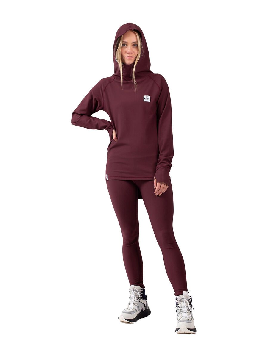 Eivy Icecold Hood Rib Top, wine - Bild 5