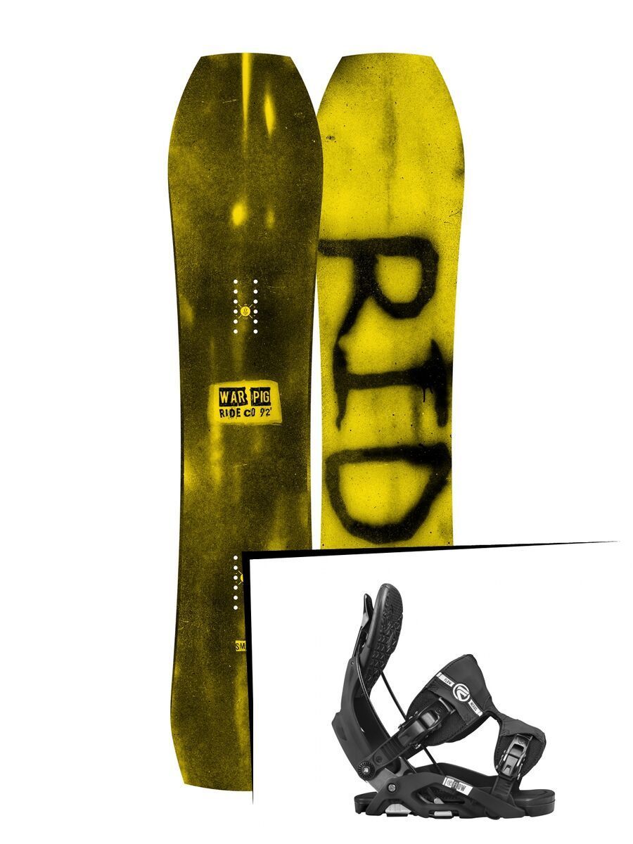 Set: Ride Warpig Small 2017 + Flow Nexus 2017, black - Snowboardset - Bild 1