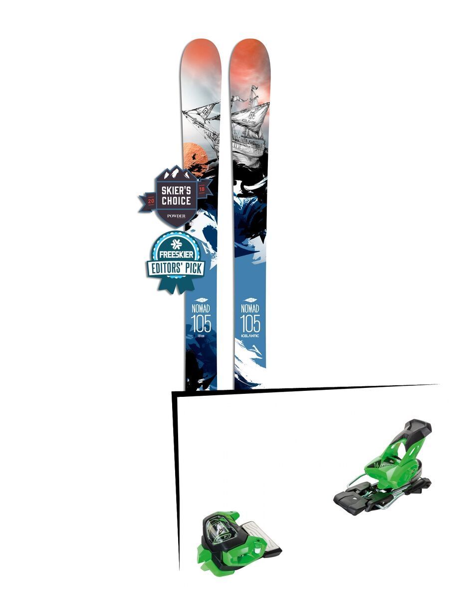 Set: Icelantic Nomad 105 Lite 2018 + Tyrolia Attack² 16 GW green - Bild 1