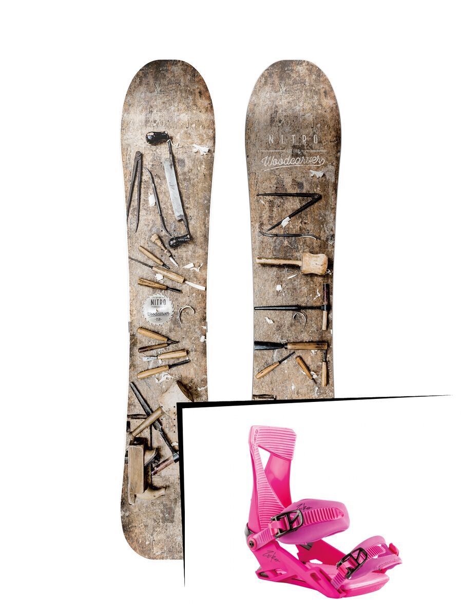 Set: Nitro Woodcarver 2019 + Nitro Zero muted brights series raspberry - Bild 1
