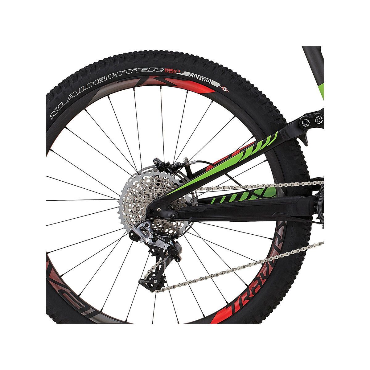 Specialized S-Works Enduro FSR 650b, satin charcoal tint carbon/monster green/rocket red - Bild 4