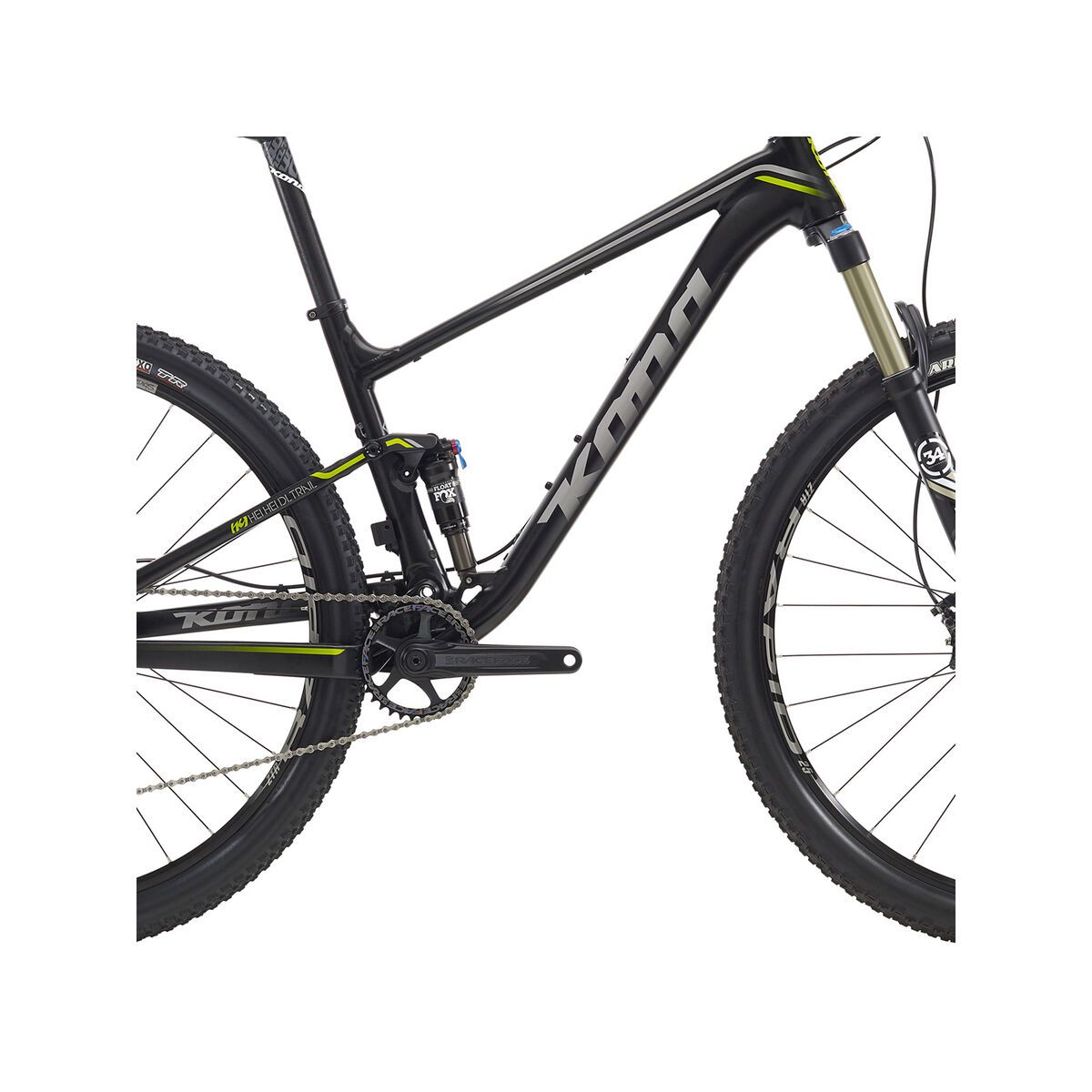 Kona Hei Hei DL Trail, matt black w/ silver and lime decals - Bild 3