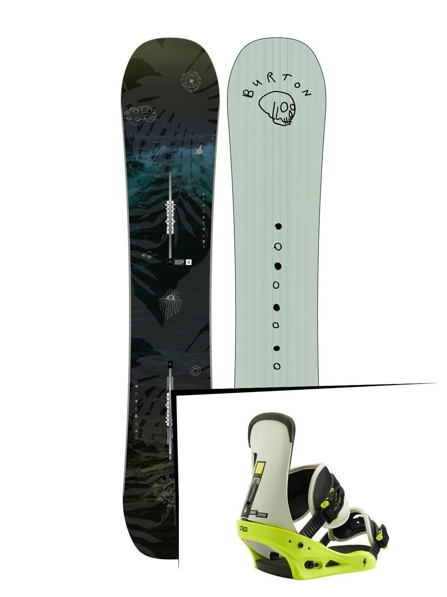 Set: Burton Flight Attendant 2019 + Burton Freestyle mtn dude green - Bild 1
