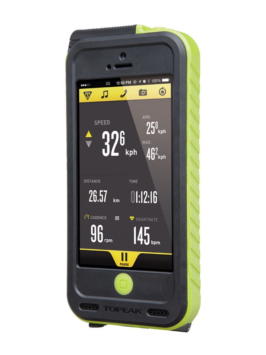 Topeak Weatherproof RideCase + PowerPack/Halter für iPhone 5, black/green - Bild 1