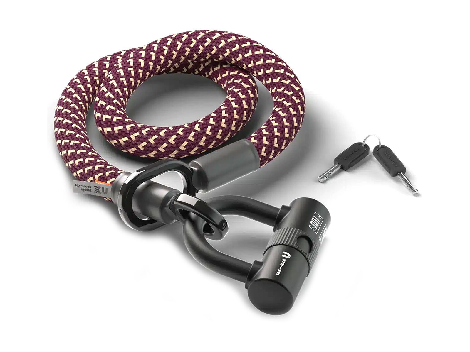 Tex-Lock Eyelet S 80 cm + U-Lock, chateau red - Bild 1