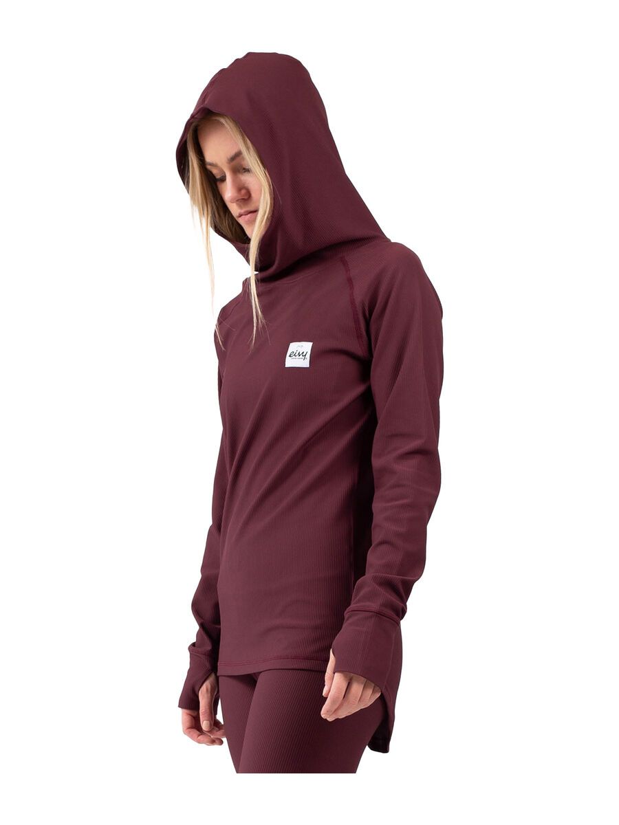 Eivy Icecold Hood Rib Top, wine - Bild 4
