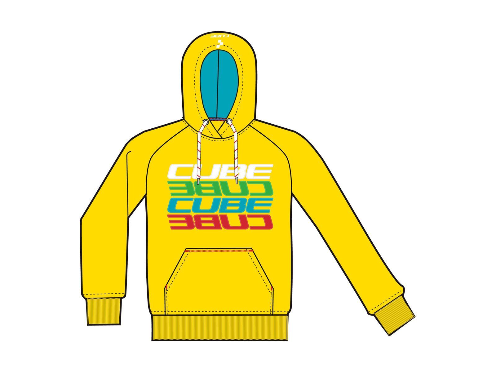 Cube Junior Hoody Mirrored Letters, yellow - Bild 1