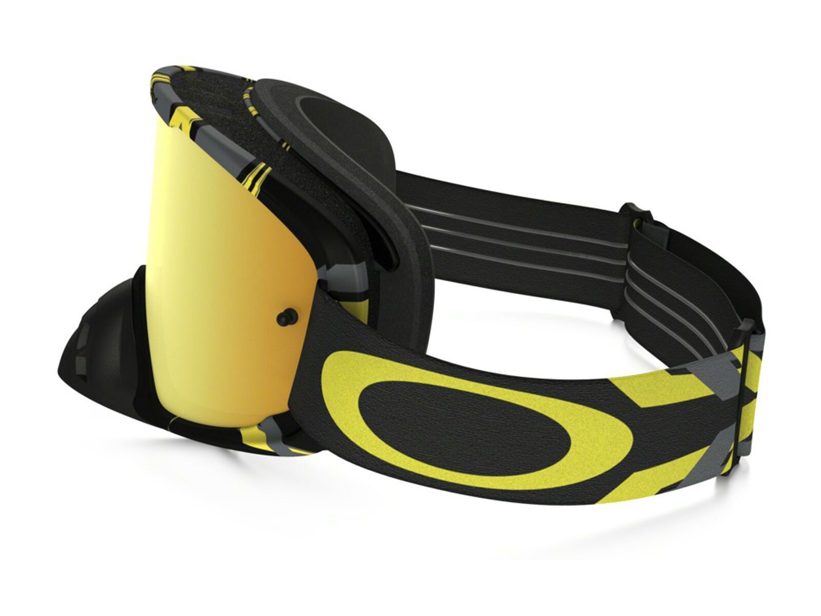Oakley O2 MX inkl. Wechselscheibe, intimidator gun metal yellow/Lens: 24k iridium - Bild 4