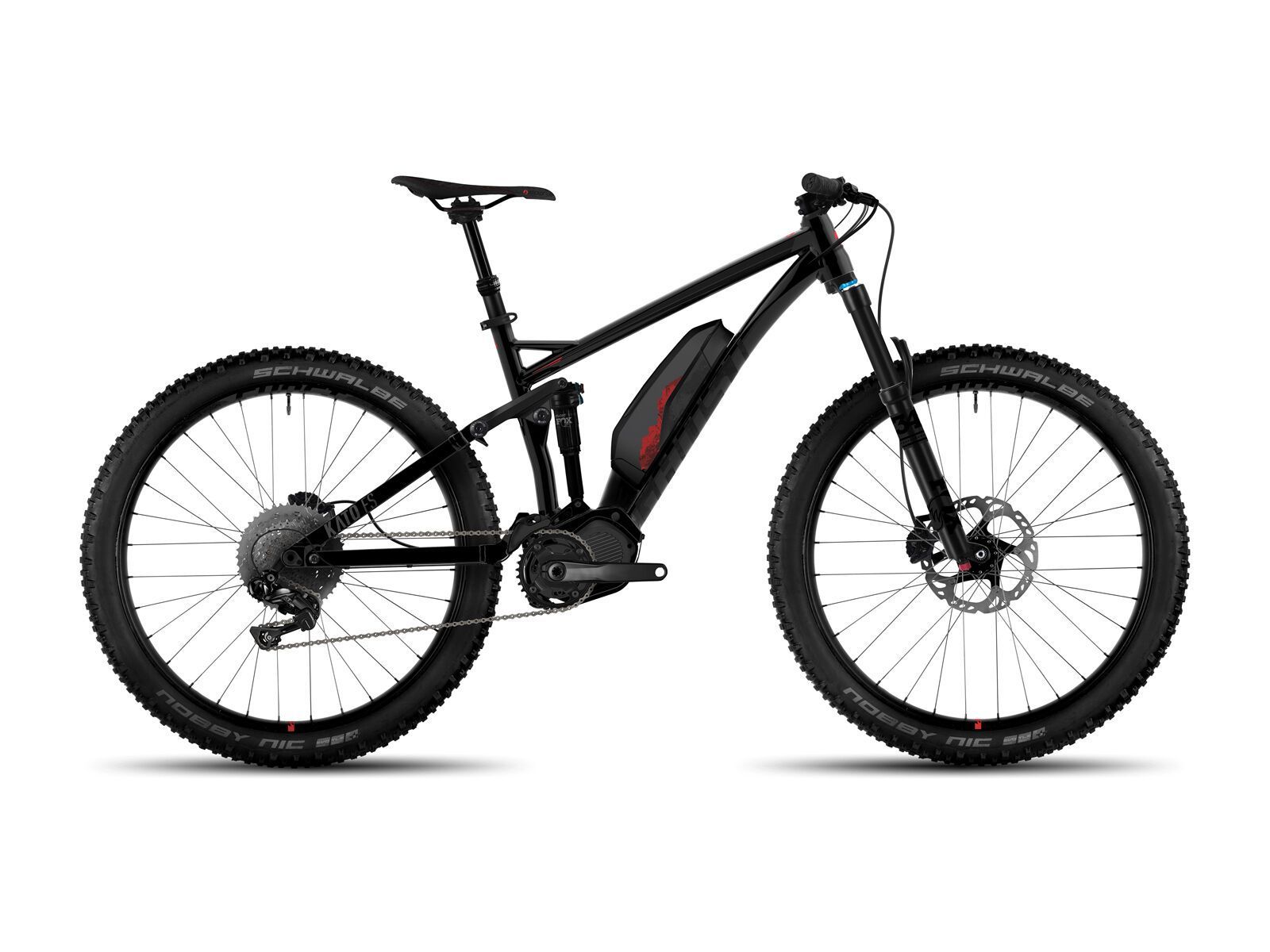 Ghost Hybride Kato FS 8 AL, night black/night black/neon red - Bild 1