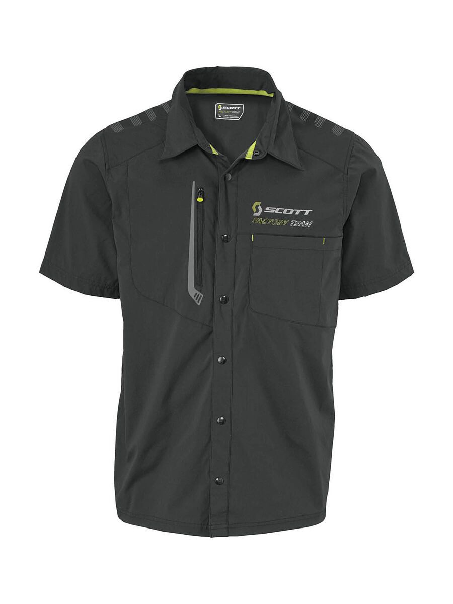Scott Factory Team s/sl Button, black/lime green - Bild 1