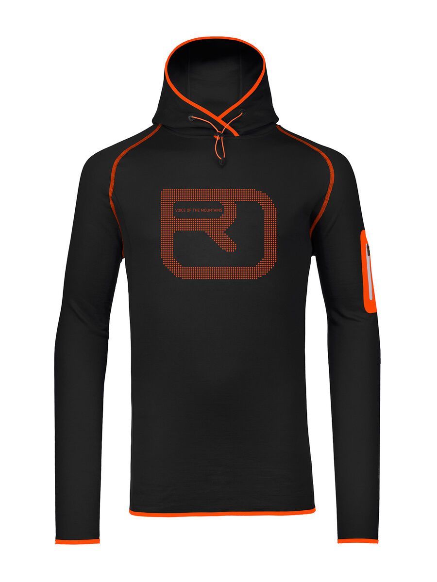 Ortovox Merino Fleece Logo Hoody, black raven - Bild 1