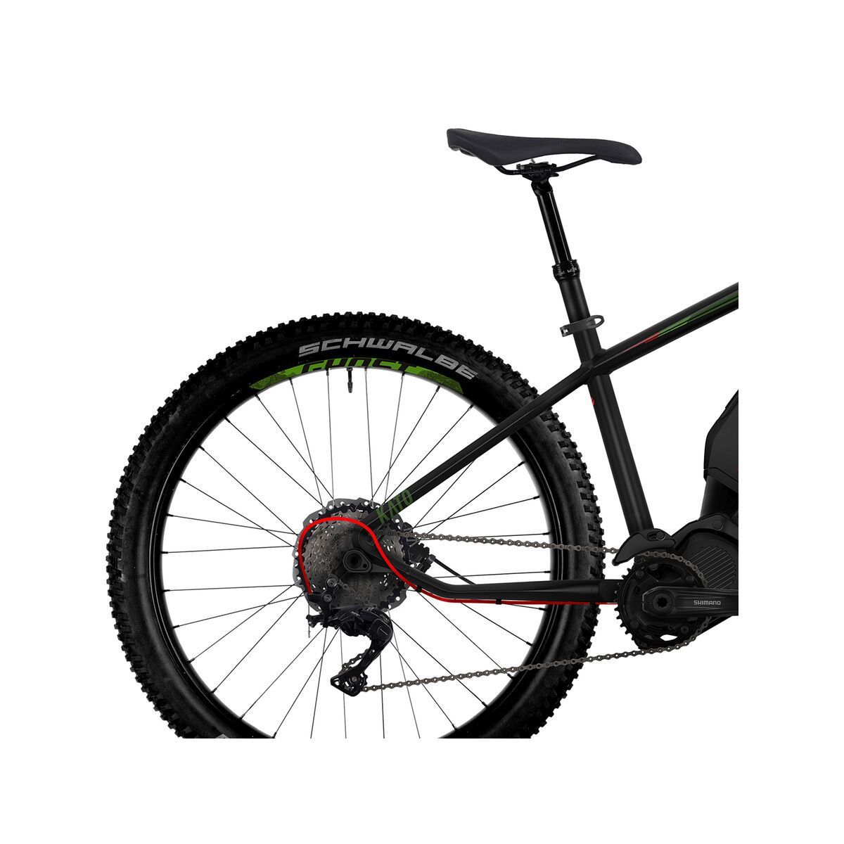 Ghost Hybride Kato 6 AL 27.5 Plus, night black/riot green/neon red - Bild 5