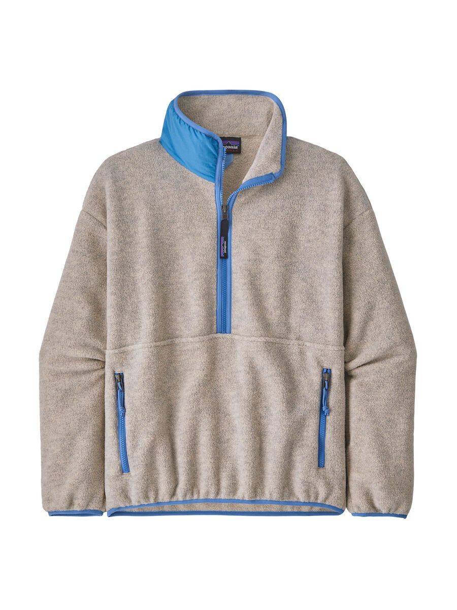 Patagonia Women's Synchilla Marsupial oatmeal heather w/blue bird XS 22965-OLBI-XS