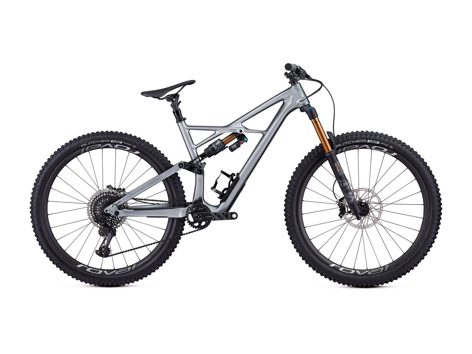 Specialized S-Works Enduro 29, gloss flake silver form fade/tarmac black - Bild 1