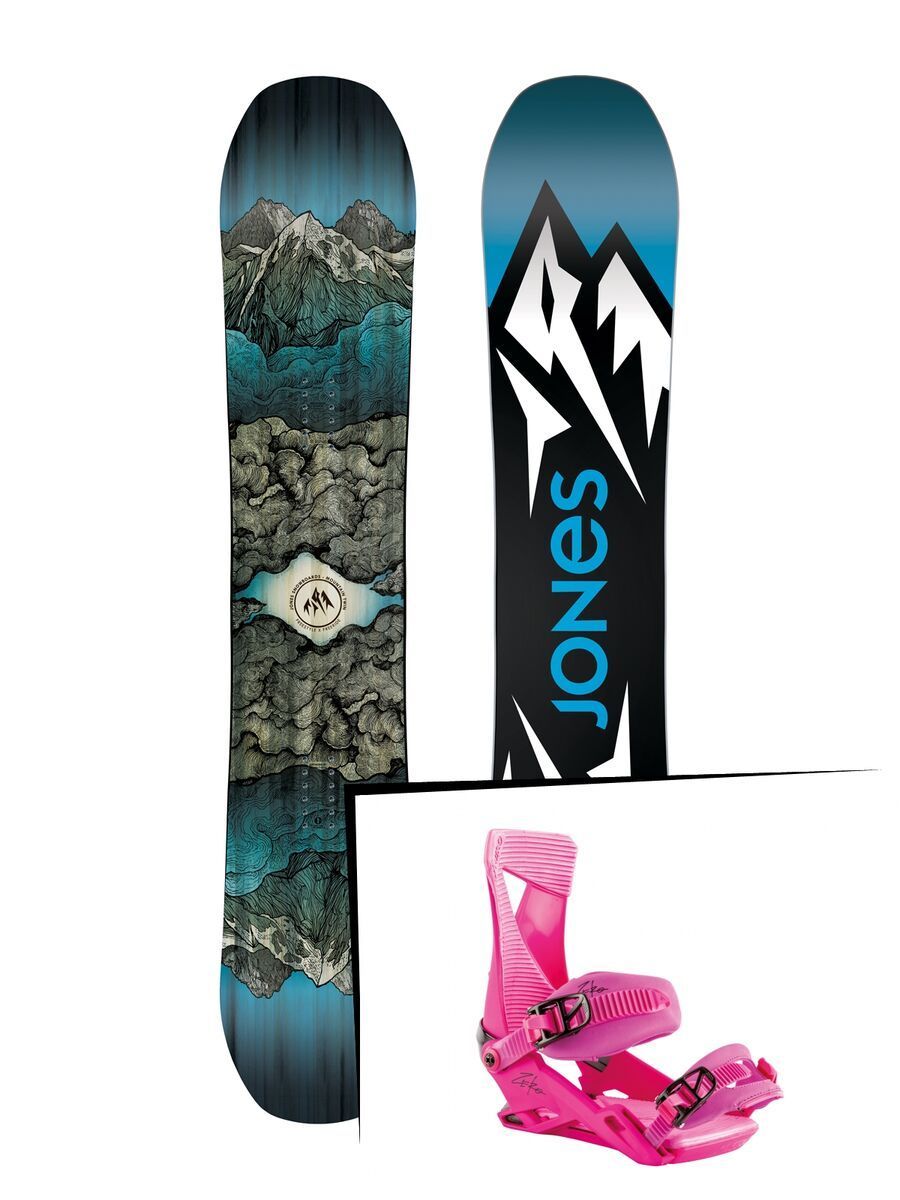 Set: Jones Mountain Twin Wide 2019 + Nitro Zero muted brights series raspberry - Bild 1