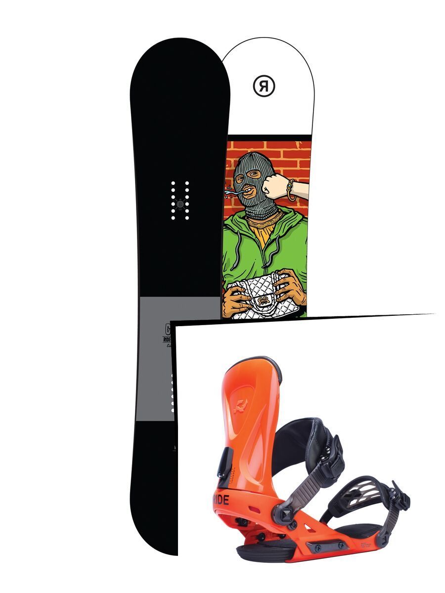 Set: Ride Crook 2017 + Ride Revolt, orange - Snowboardset - Bild 1