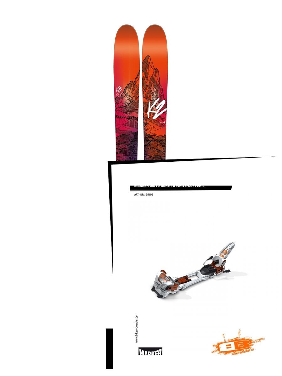Set: K2 Luv Boat 108 2016 + Marker Duke 16 09/10, White/Copper - Skiset - Bild 1