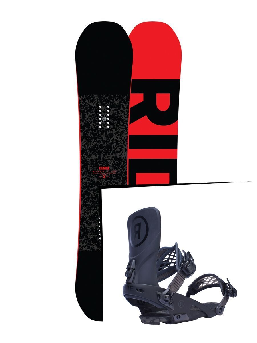 Set: Ride Machete 2017 + Ride LTD 2017, black - Snowboardset - Bild 1