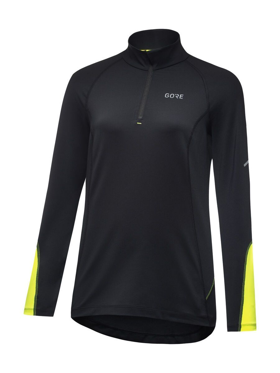 GOREWEAR M Damen Mid Zip Shirt Langarm, black/neon yellow - Bild 2