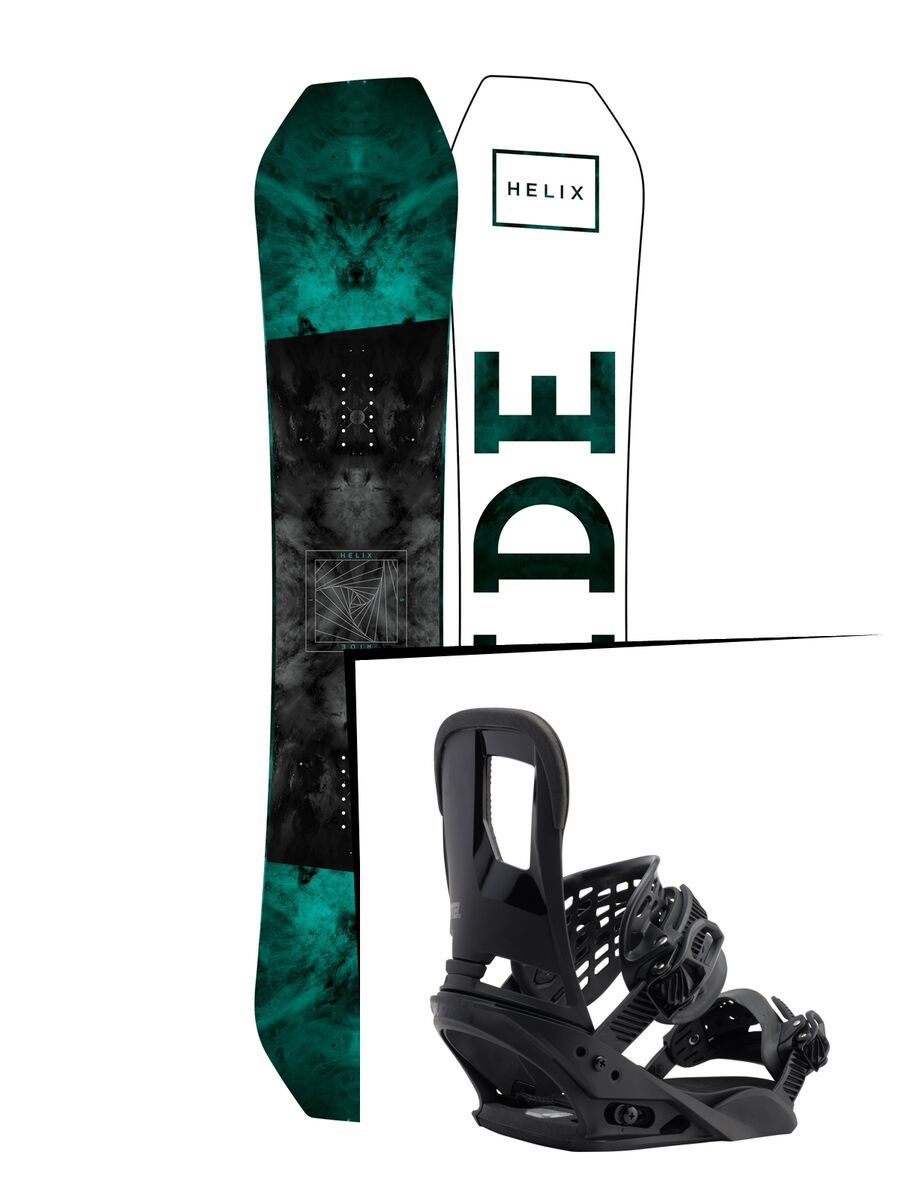 Set: Ride Helix 2017 + Burton Cartel 2017, black - Snowboardset - Bild 1
