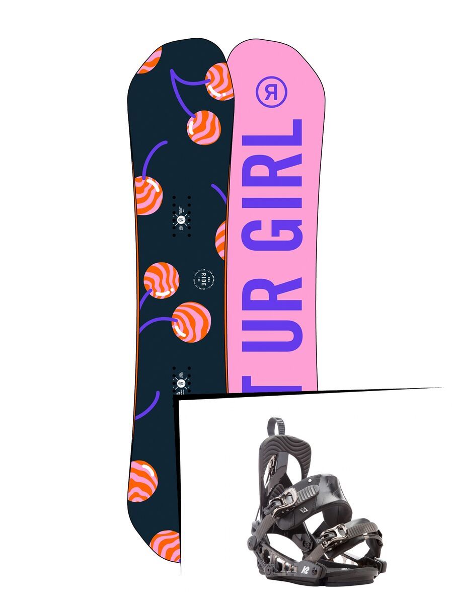 Set: Ride OMG 2017 + K2 Cinch Tryst 2017, black - Snowboardset - Bild 1