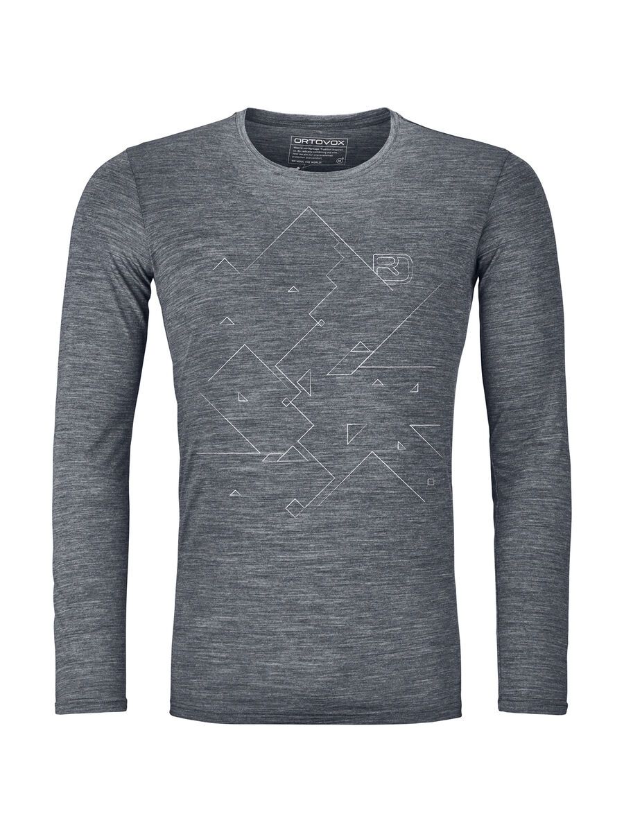 Ortovox 185 Merino Tangram LS M, grey blend - Bild 1