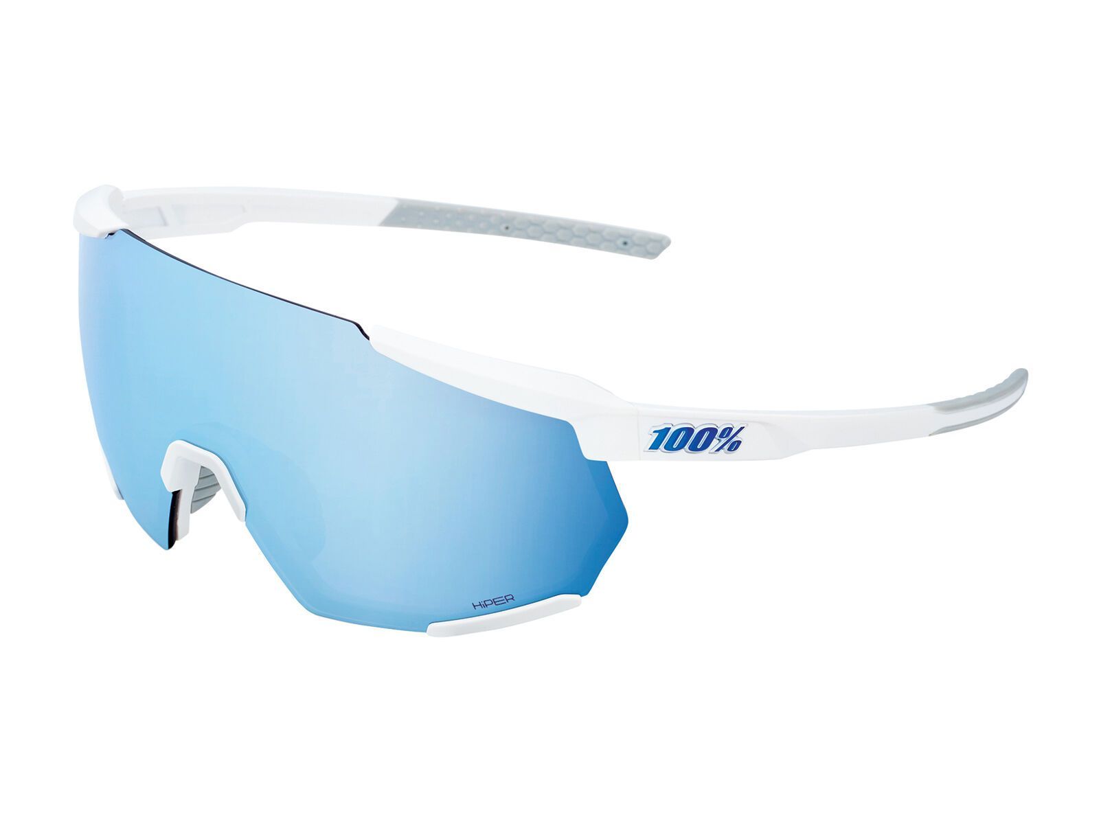 100% Racetrap 3.0 - HiPER Blue Mirror, matte white - Bild 1