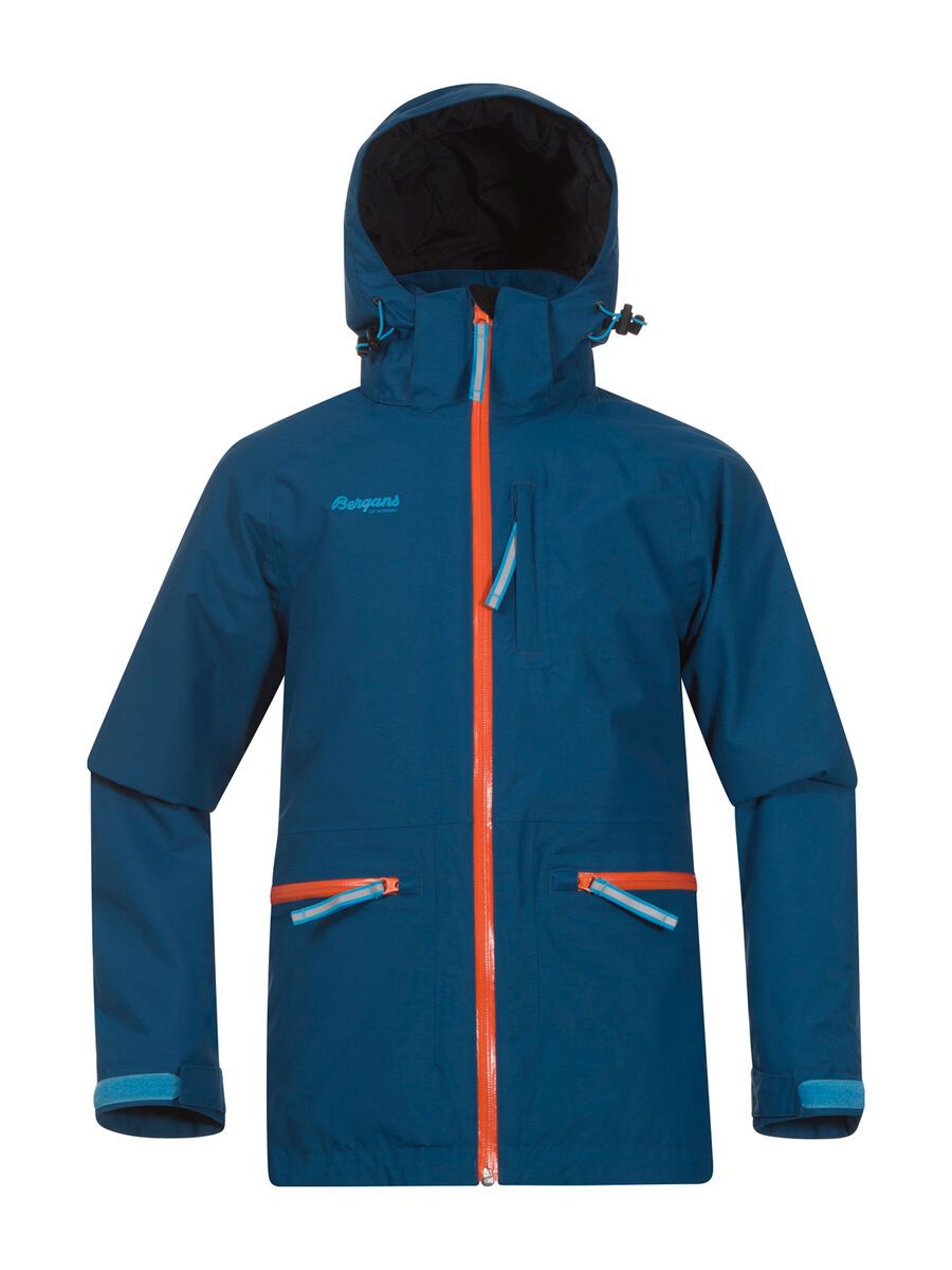 Bergans Alme Insulated Youth Jacket, deep sea / koi orange / bright sea blue - Bild 1