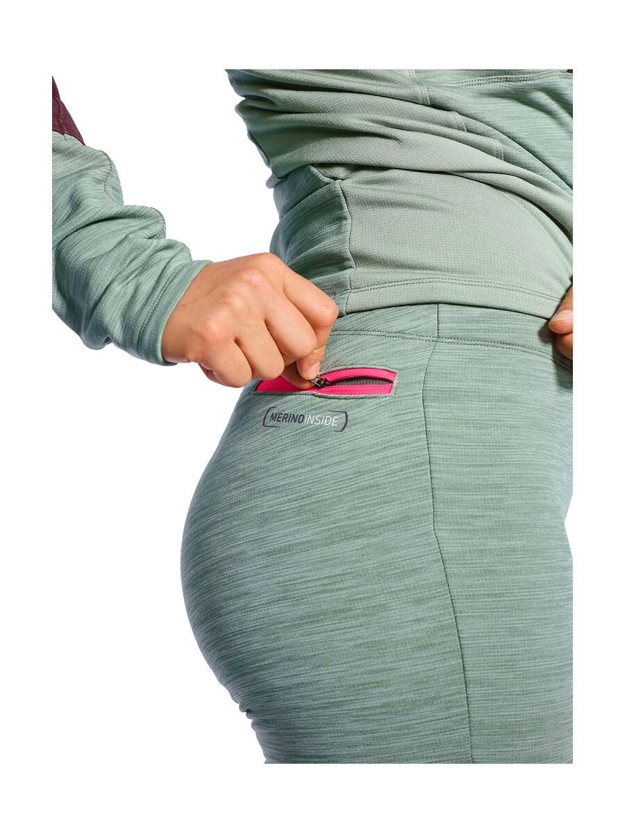 Ortovox Merino Fleece Light Long Pants W, green forest blend - Bild 4