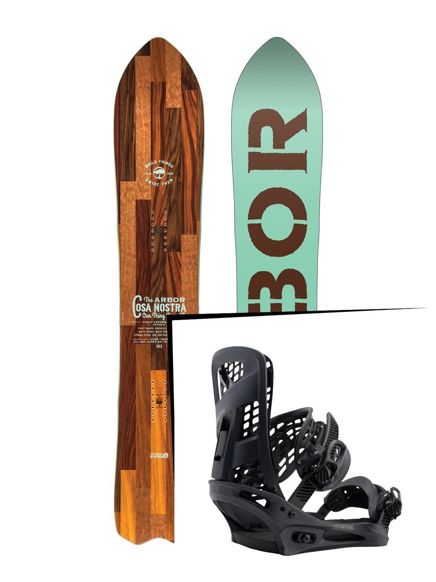 Set: Arbor Cosa Nostra 2017 + Burton Genesis 2017, black - Snowboardset - Bild 1