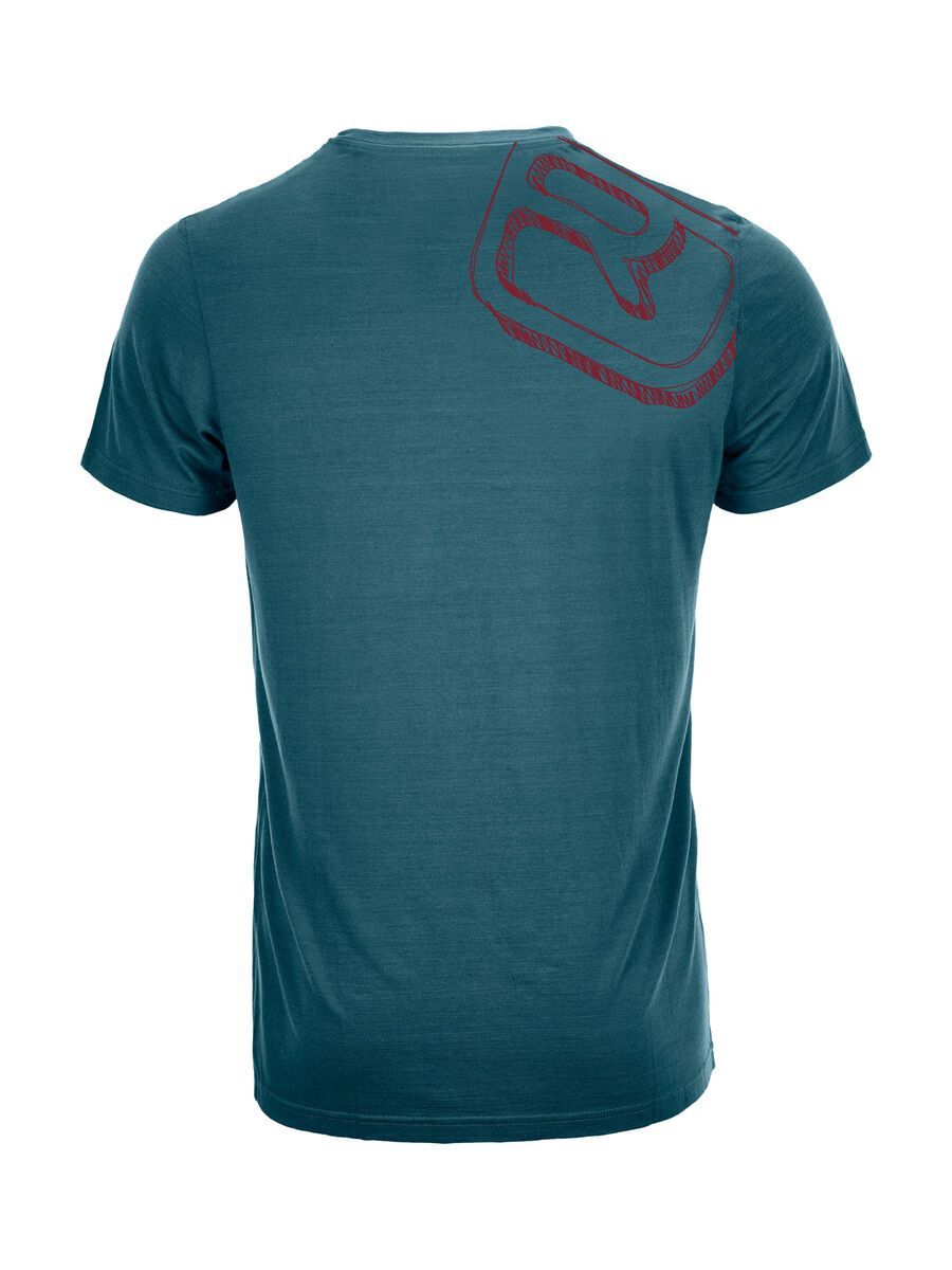 Ortovox 150 Cool Big Logo T-Shirt M, mid aqua - Bild 2